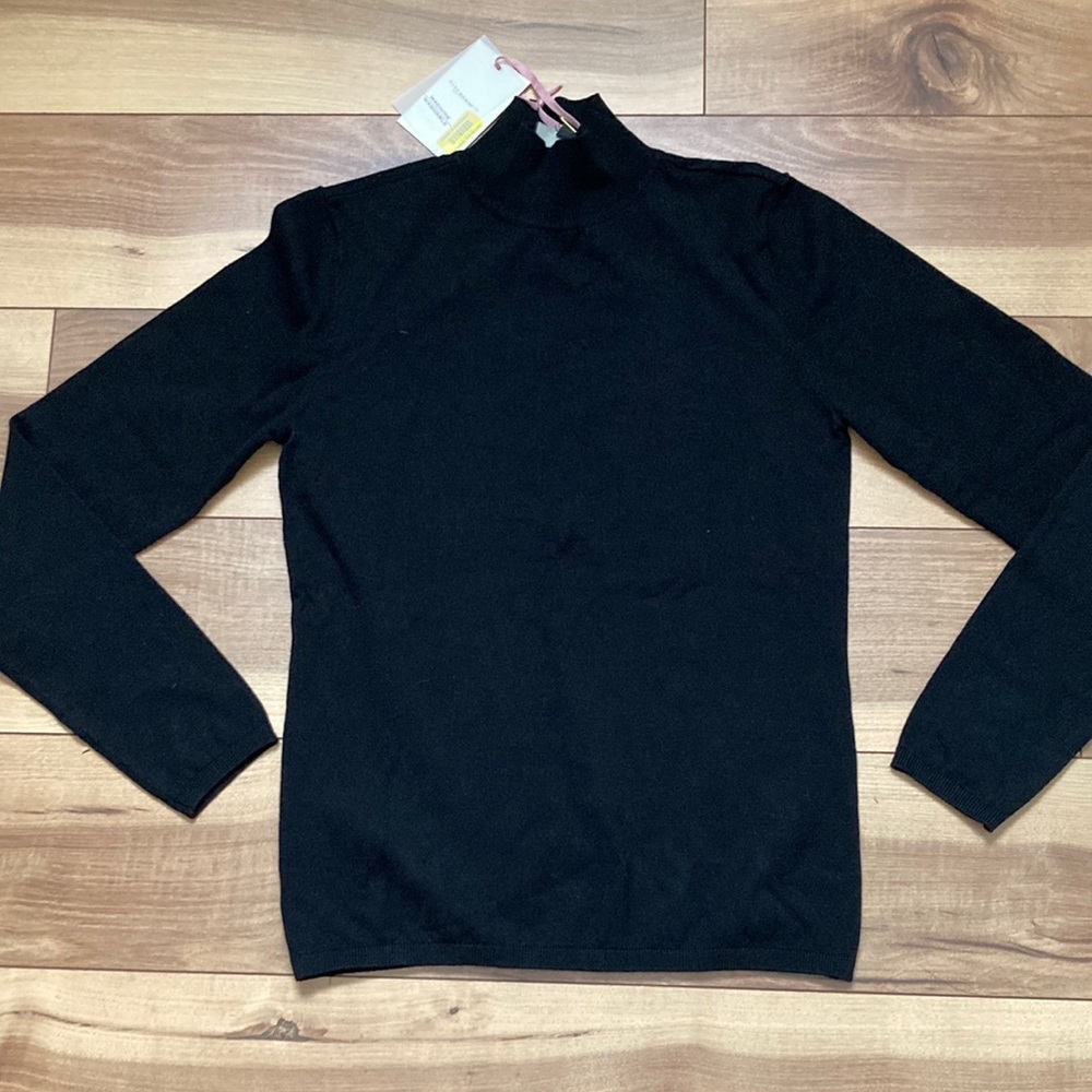 NWT Alex Marie black mock turtleneck lightweight sweater. Size S
